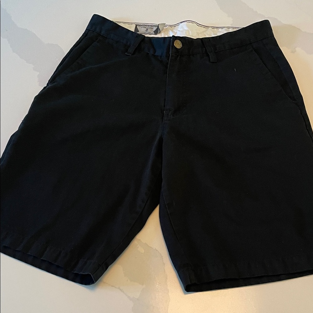 Volcom Men's Black Flat-Front Casual Shorts
